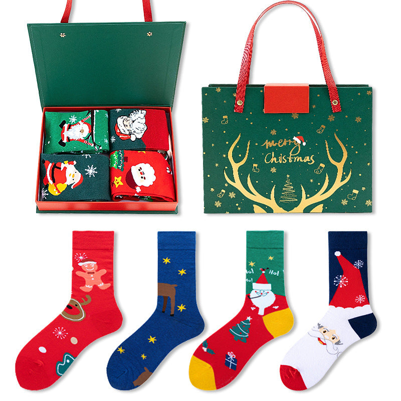 Santa Snowman Chaussettes en coton cartoon
