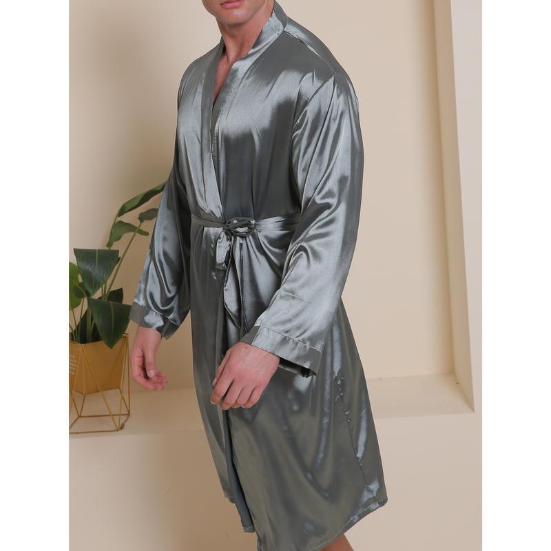 Peignoir en soie imprimé pour hommes Simulation Peignoir en soie