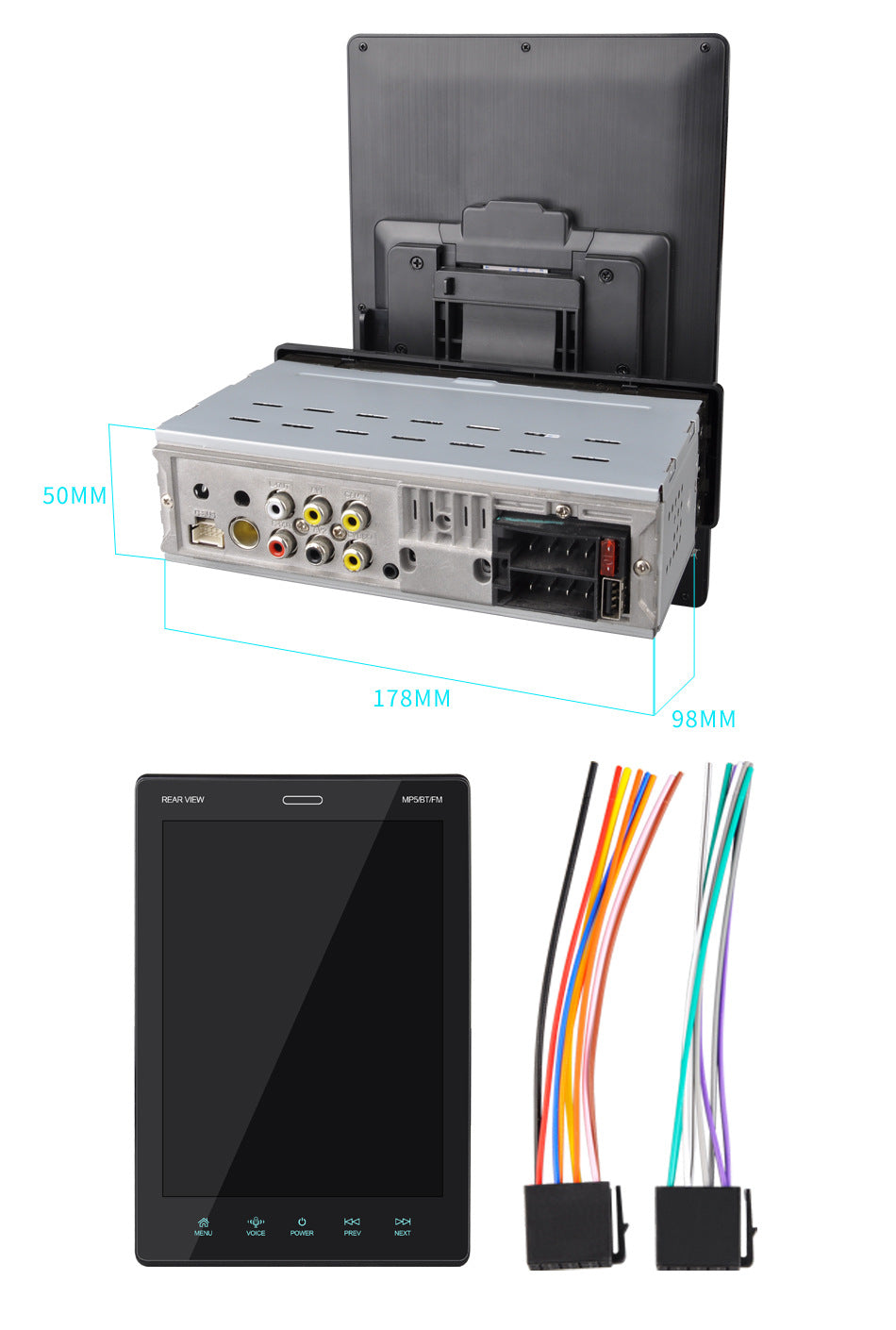 9.5 inch Vertical Screen Car MP4 Motorcycle MP5 Player