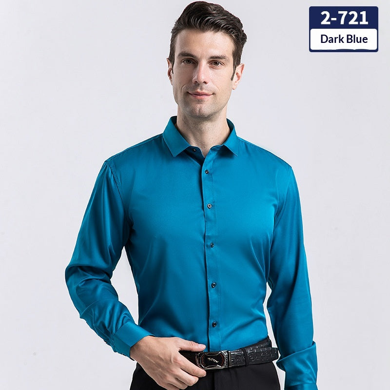 Elégant Business Formel Solide-couleur manches longues Hommes chemise