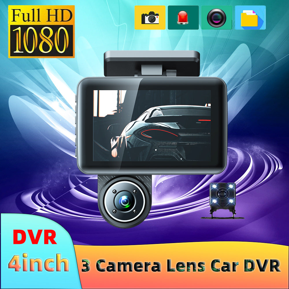 4 pouces Dashcam HD 1080P vision nocturne infrarouge