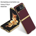 Z Flip4 Étui de téléphone Zflip4 Écran pliable tout compris cuir uni