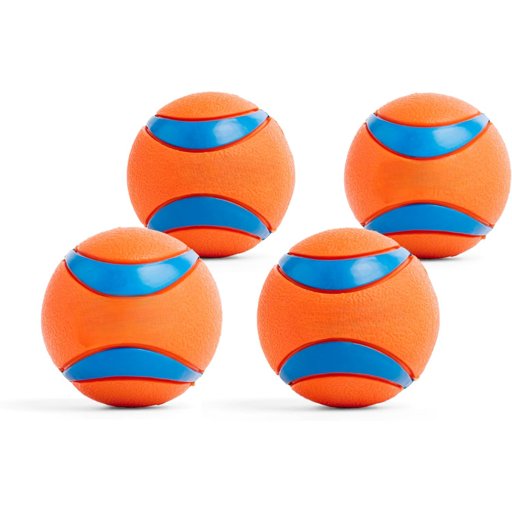 Jouet de chien ultra-balle - Boules de chien moyen pour chiens 20-60 Lb - Fait à partir de caoutchouc durable