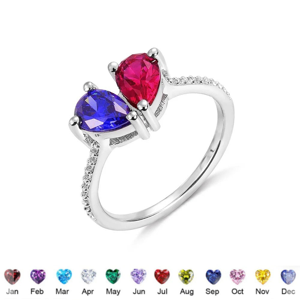 Anneau de mode en pierre de naissance Zircon