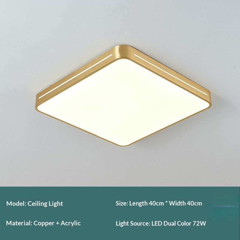 Luminaire de plafond à DEL tout cuivre à usage domestique simple
