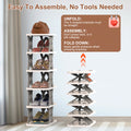 6 Tier pliable Shoe Rack Vertical Shoe Organizer Narrow Shoe Rack pour petits espaces Espace