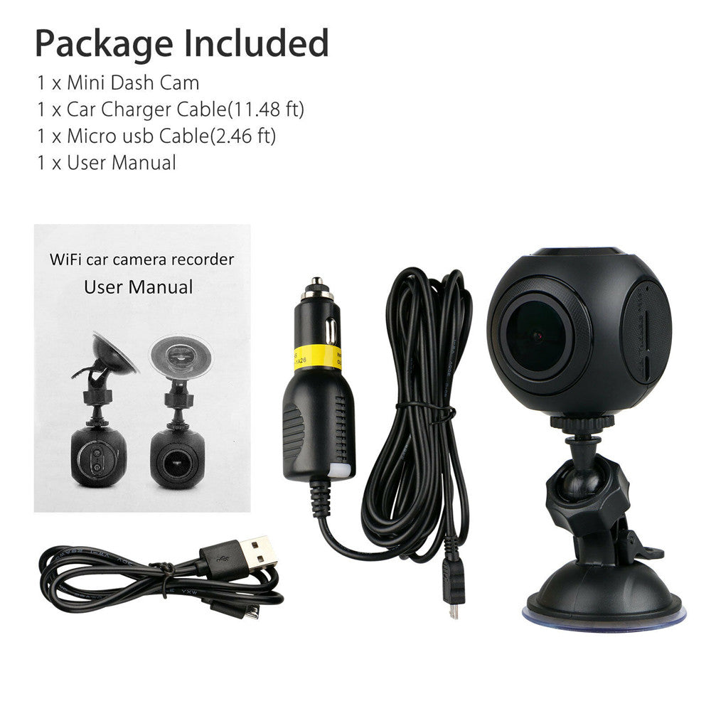 Mini WiFi Voiture Dash Cam FHD 1080P Caméra GPS Tableau de bord W/ G-Sensor Night Vision