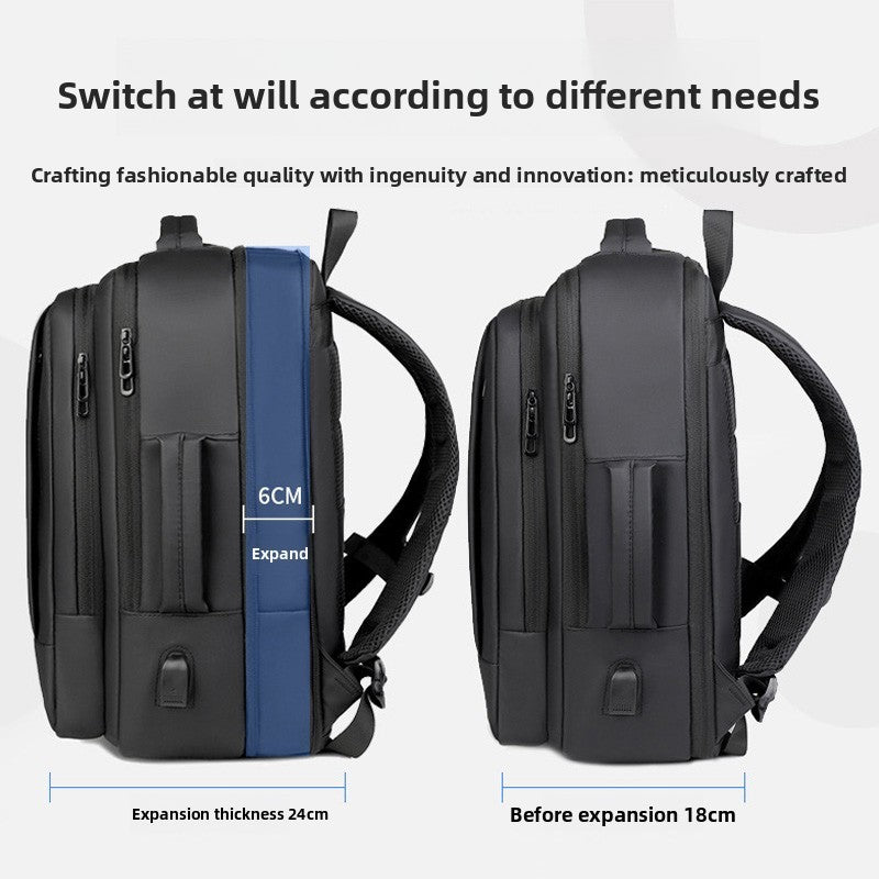 Sac à dos pour ordinateur portable 16 pouces Etanche USB Rucksack Grand sac à bagages de voyage