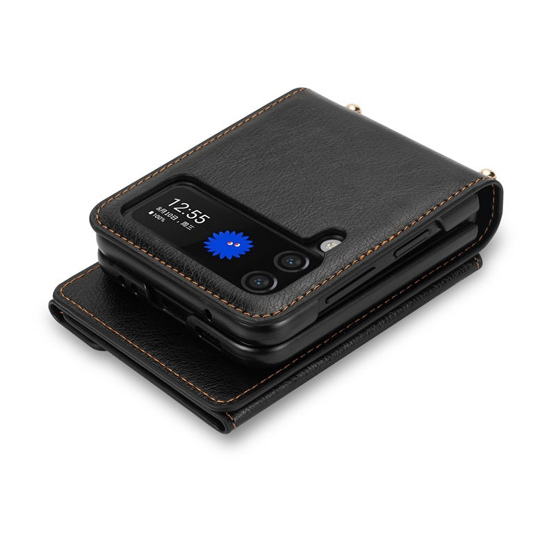 Porte carte zippée latérale Flip5 Étui de téléphone écran pliable Z Flip4 Étui de téléphone Flip4