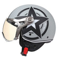 Casque de moto électrique imprimé à demi-couvert pour femmes