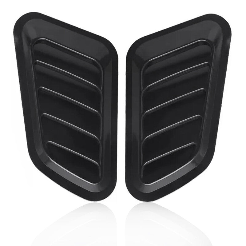 Bloss Black Car Bonnet Hood Air Flow Intake Scoop Vent Decor couvre Universal 2X