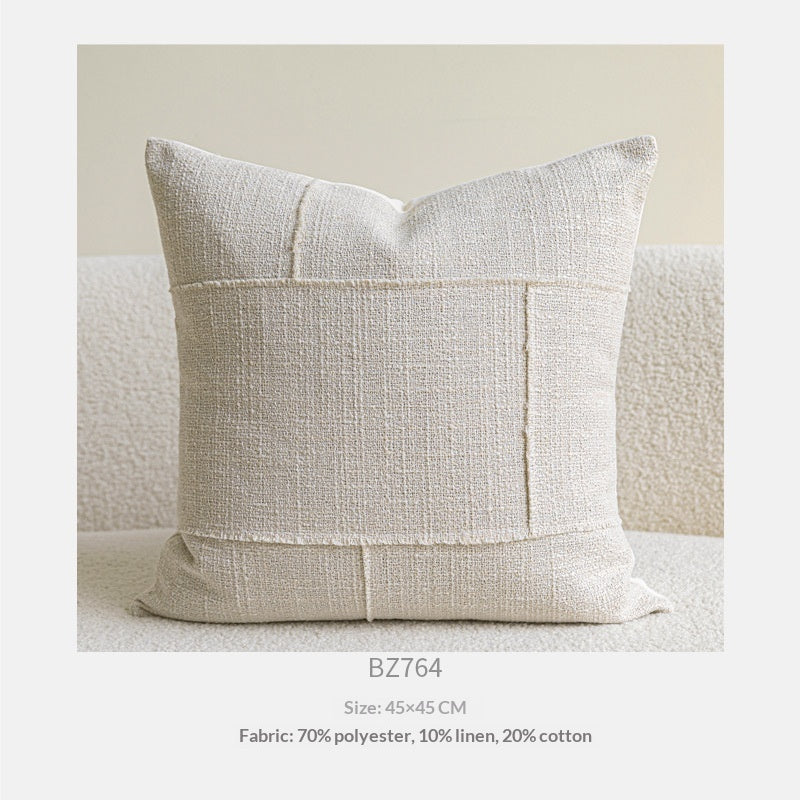 Linge de coton de style naturel Coussin de la taille légère et luxueuse en beige et jaune