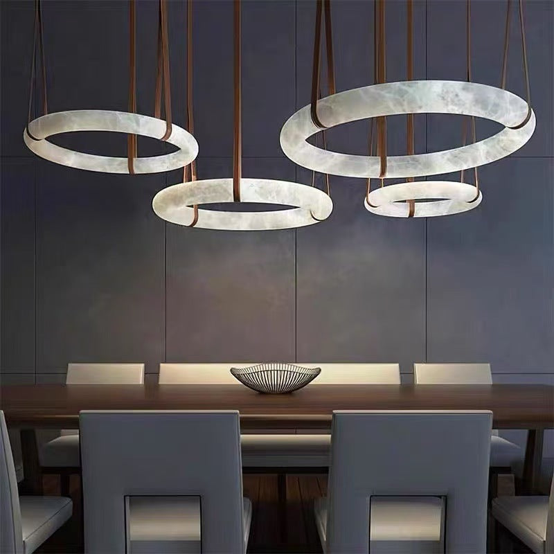 Moderne Minimalist Style de marbre de style pendentif rond pour le salon