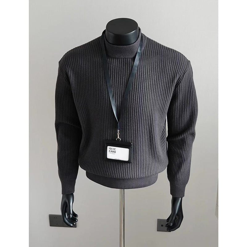 Hommes Chandail à col roulé à col roulé blanc
