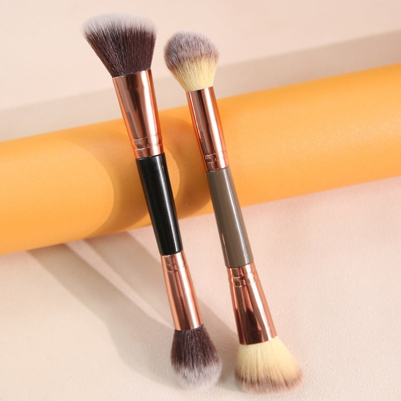 Soft Portable Maquillage Double Tête Cuivre-Hair Brosse Highlight
