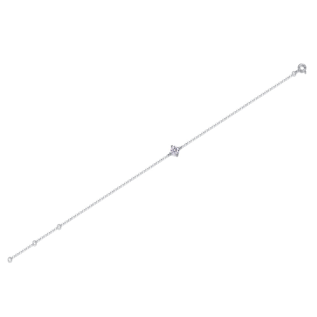 S925 Bracelet en argent 1.6g Cross Moissanite