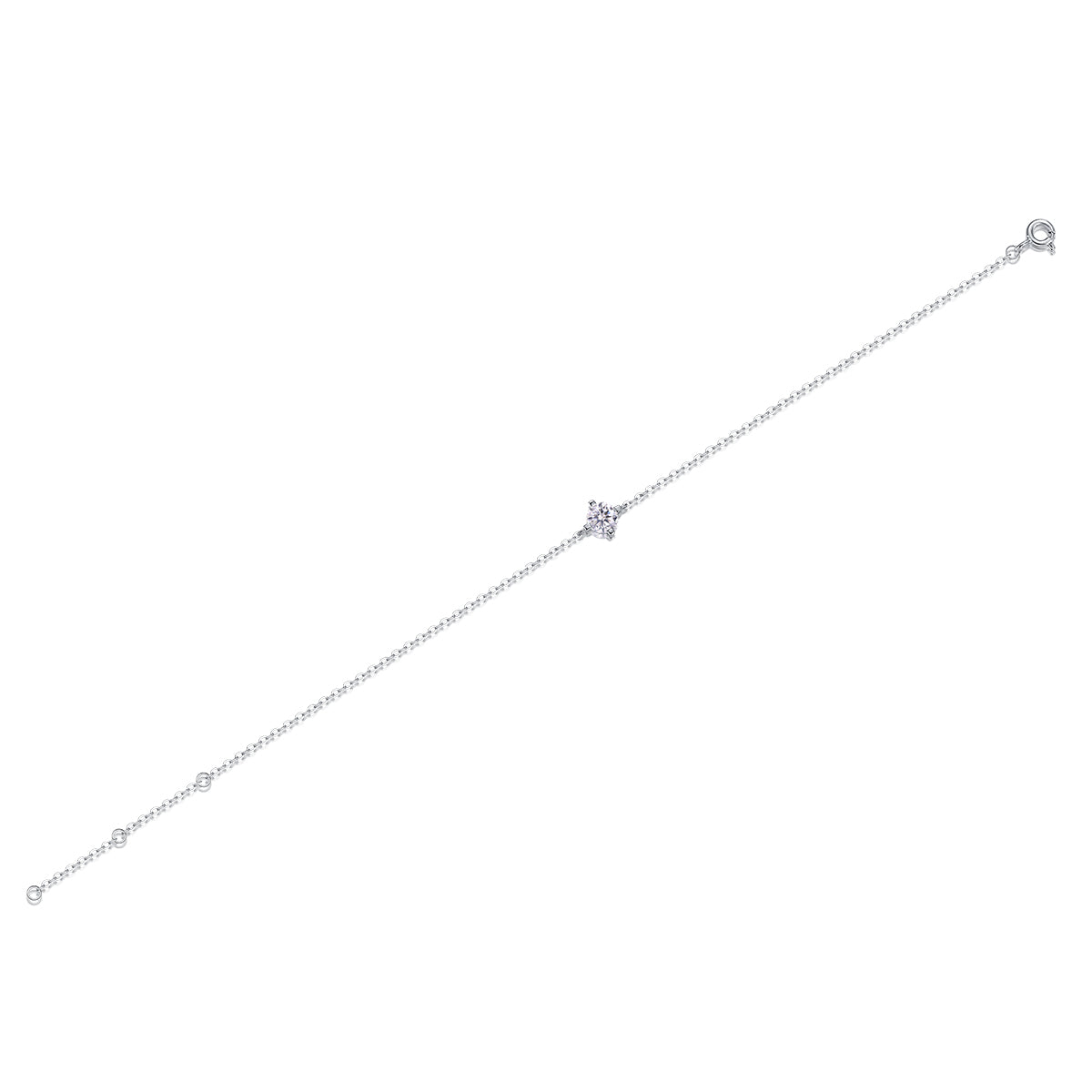 S925 Bracelet en argent 1.6g Cross Moissanite