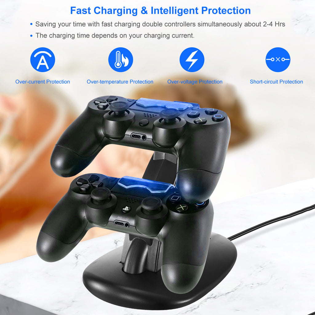 Support de chargeur USB double micro pour le contrôleur de gamepad Slim PS4 Pro-PS4