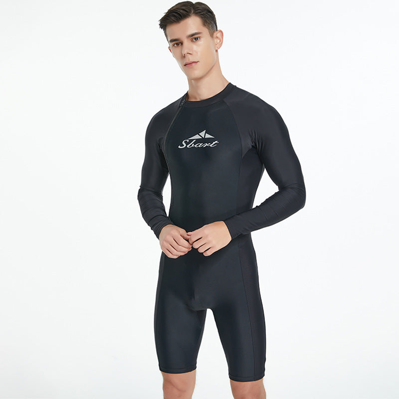 Une pièce de maillot de bain homme Tight Long Sleeve Sun Protection Séchage rapide