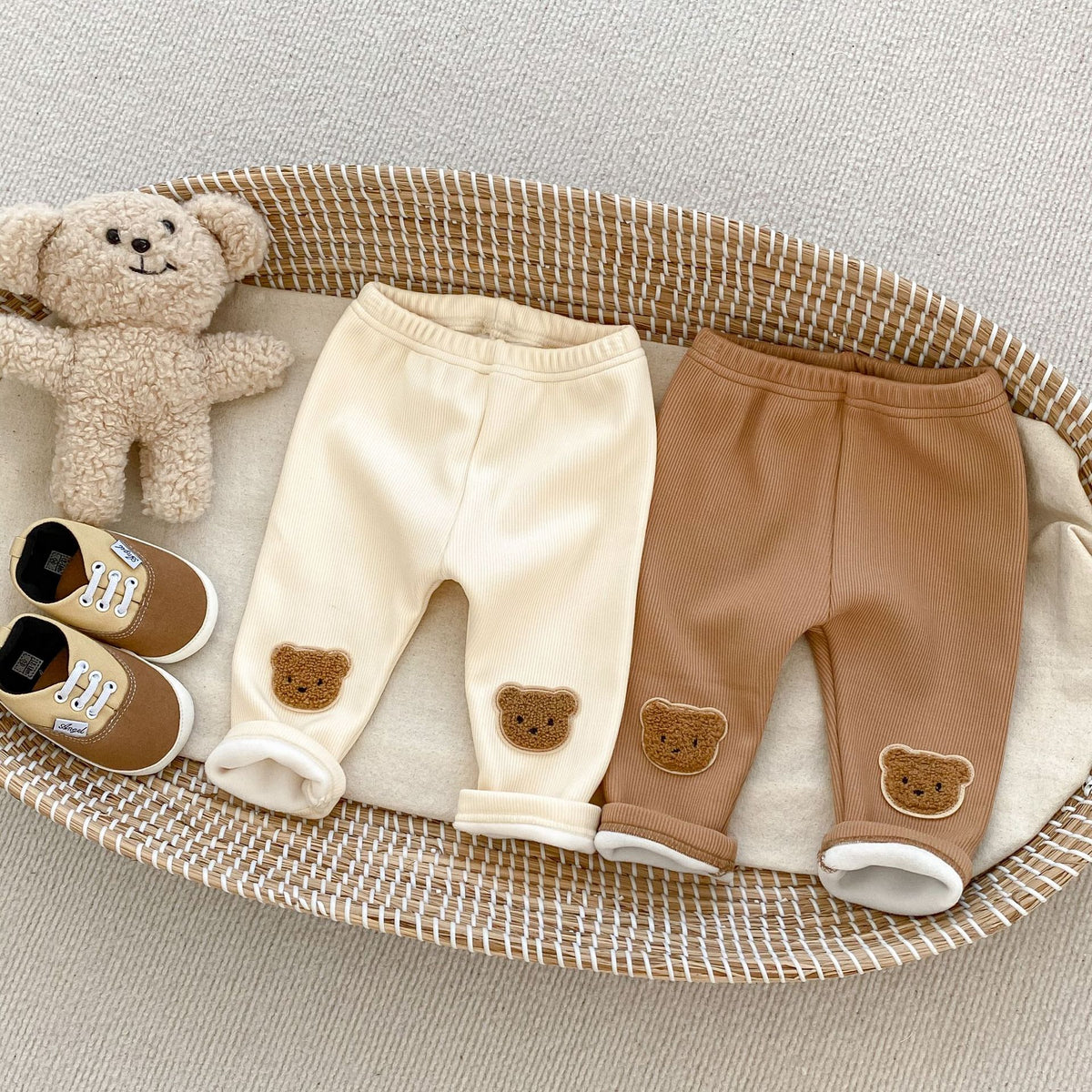 Confortable ours mignon pantalons de loisirs brodés en trois dimensions