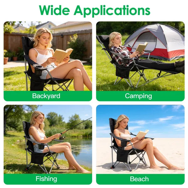 Chaise de camping inclinable extérieur 95-160 Angle réglable carbone acier cadre lourd Du