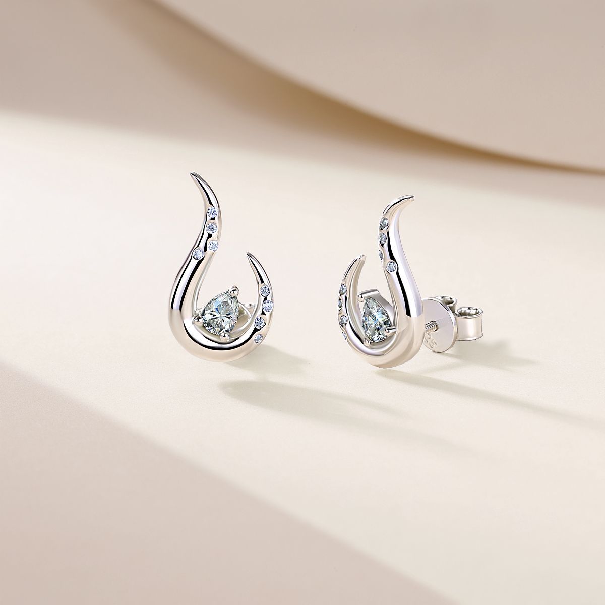 S925 Boucles d'oreilles de largage en argent sterling