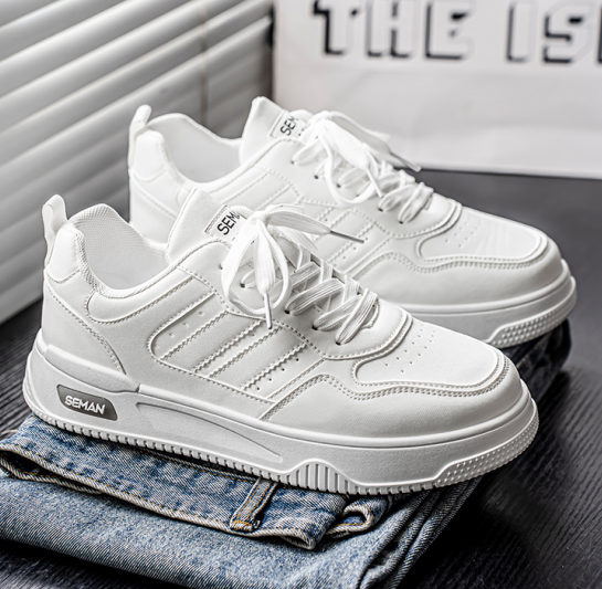 Respirant Blanc Platform Sneakers