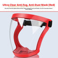 Masque protecteur rouge cadre transparent feuille-brevet
