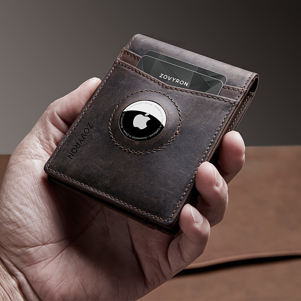 Porte-monnaie en cuir véritable Slim Bifold Wallet avec porte-radar