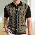 Tencel d'été Chandail à manches courtes Lapel Jacquard Cardigan pour hommes
