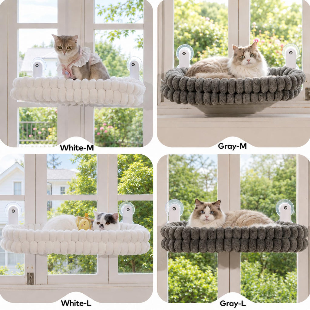 Perche de fenêtre de chat Cloud pour les chats intérieurs Hamac lit pliable Coussin réversible amovible W
