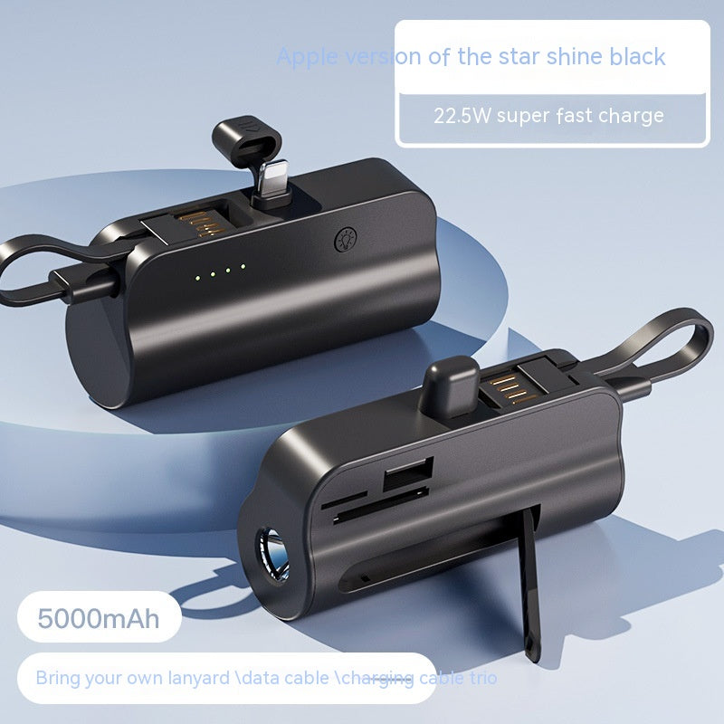 5000 MA Power Bank 22.5W charge rapide vient avec Lanyard.