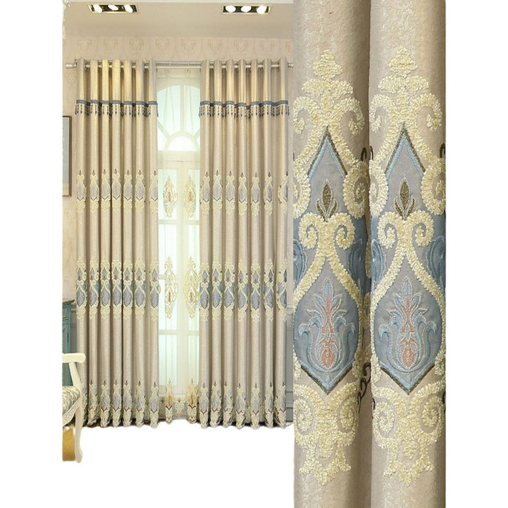 Crown European Brodery Cloth Mesh Rideaux Salon Chambre simple