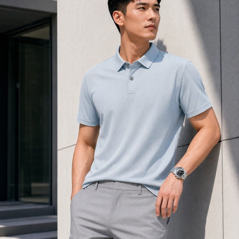 Moisture-Wicking Summer Lapel Polo Shirt