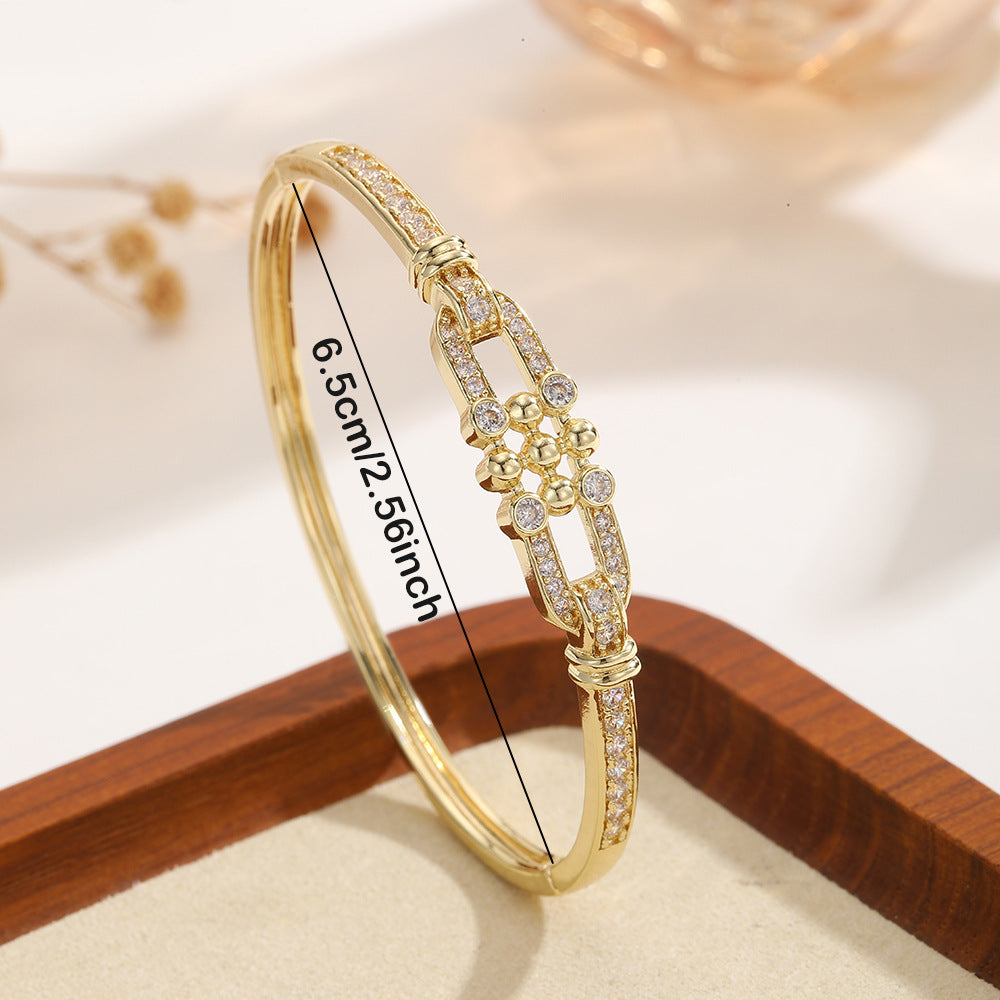 Middle Eastern style Fashion Horseshoe Buckle Bracelet pour femmes Vibe de luxe légère