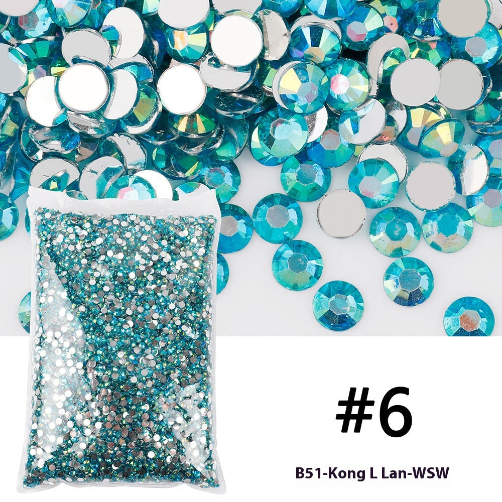 Resin Flat Magic Color Nail Strass-sticking Ornement fait à la main