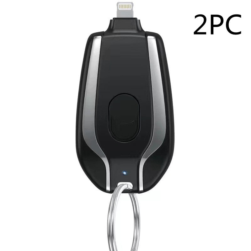 Porte-clés Banque de recharge sans fil Portable 1500 Mah Alimentation d'urgence Téléscopique Petit M