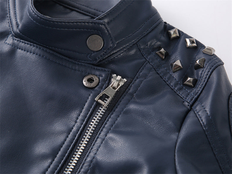 Veste en cuir casual de mode pour garçons