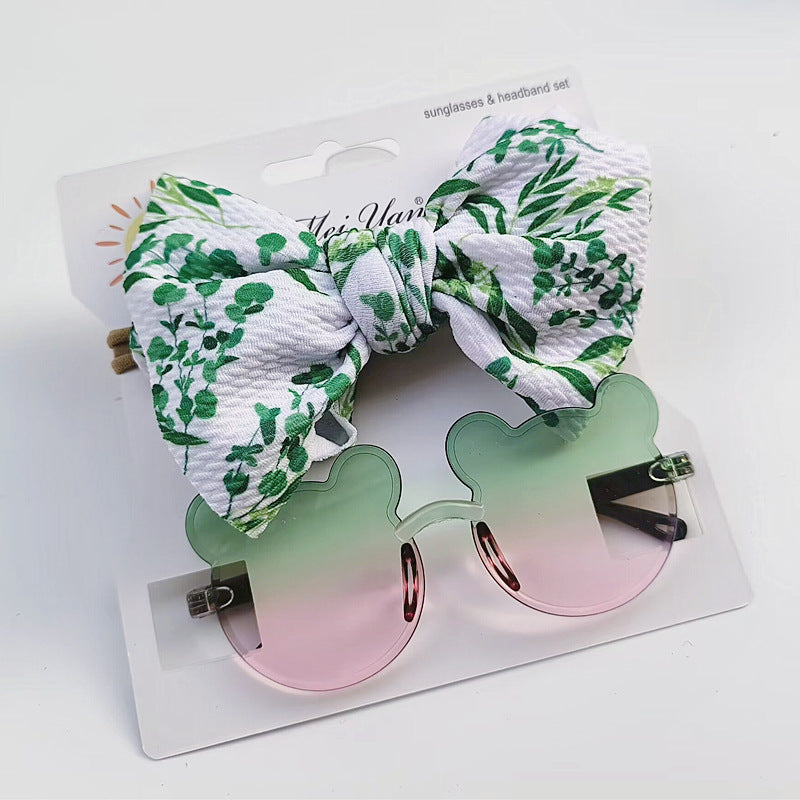 Lunettes de soleil pour enfants et ensemble de bande à cheveux à imprimé fruit
