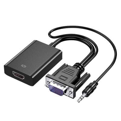Câble d'adaptateur VGA to HDMI avec alimentation audio 1080p Plug and Play