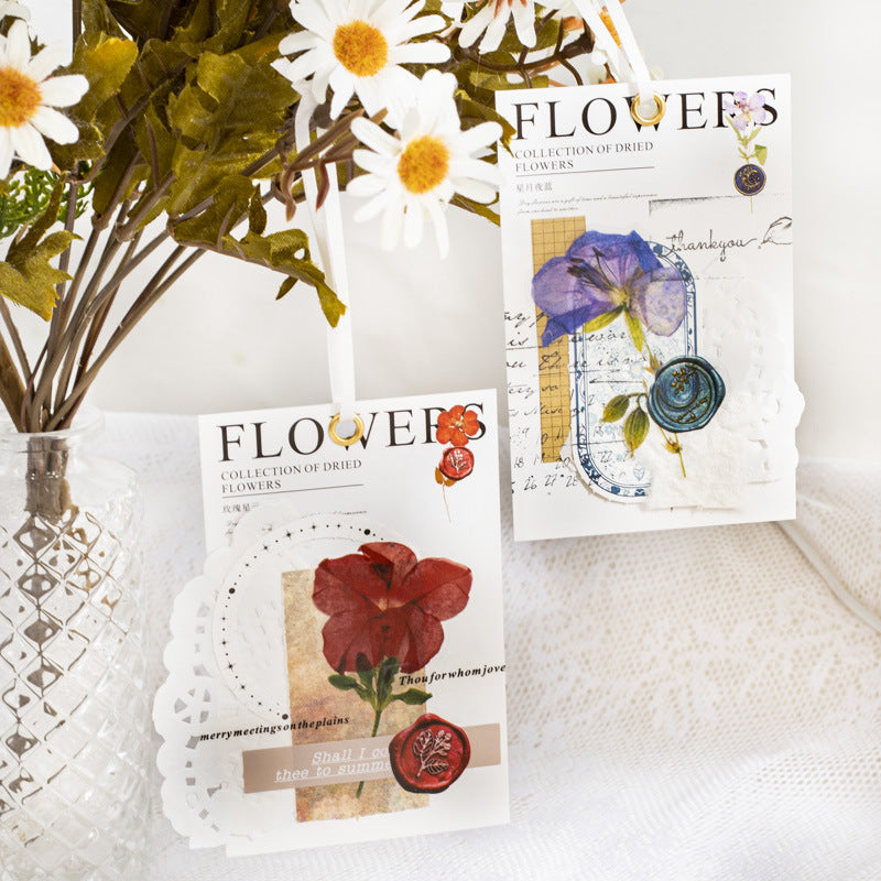 Fire Paint Creative Fleurs séchées Journal de décoration Sticker Package