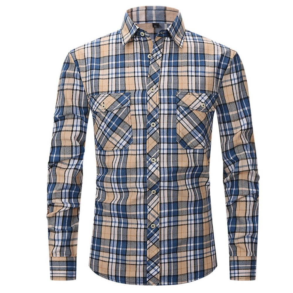 Chemise classique pour hommes avec poches - Bouton casual à manches longues pour le travail et l'extérieur