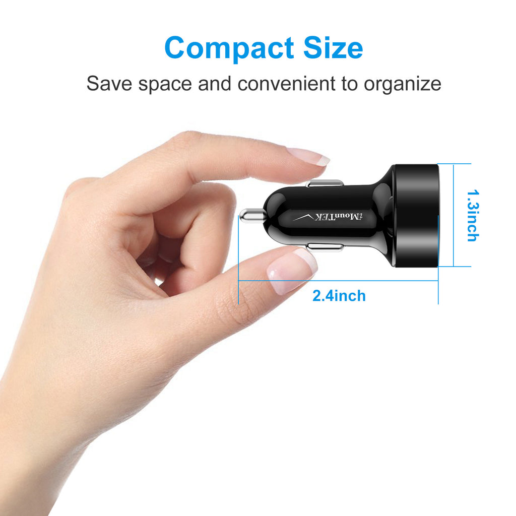 Universal 15W-3.1A Adaptateur de chargeur de voiture USB double alliage d'aluminium Adaptateur de charge rapide de voiture F