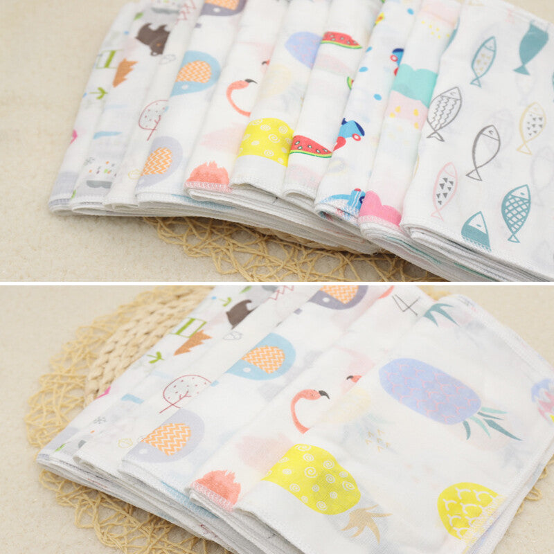 10 X bébé Gauze Muslin Square nouveau-né bain de coton laver mou mouchoir