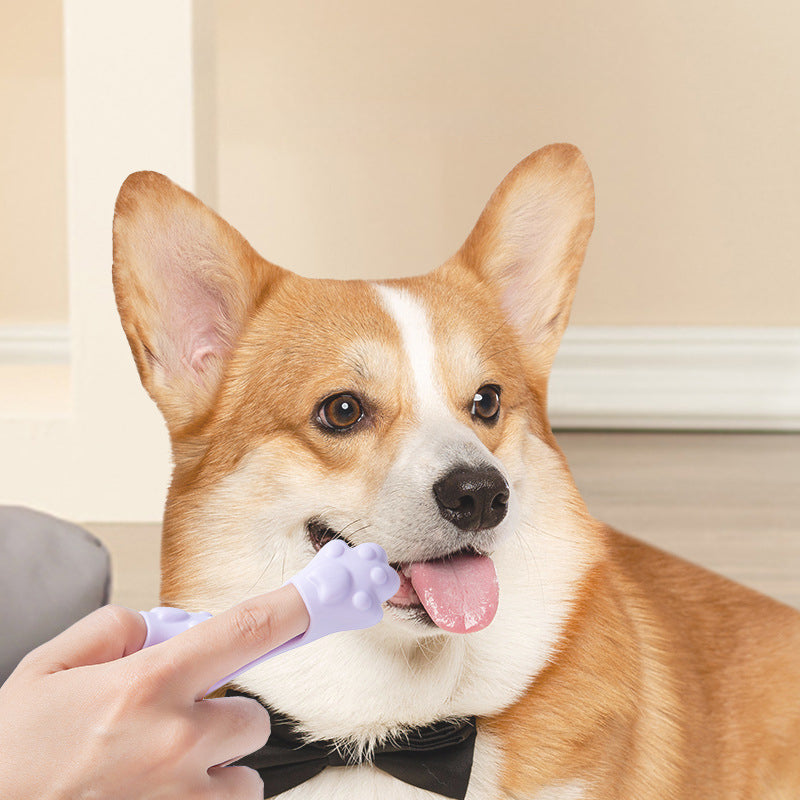 Brosse à dents en silicone pour animaux de compagnie