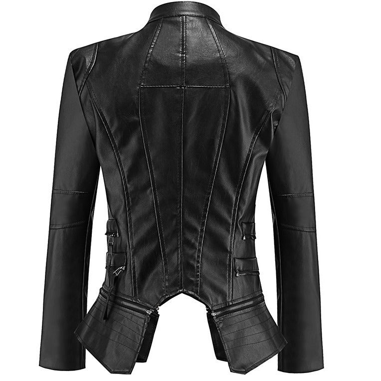 Veste de patchwork en cuir PU