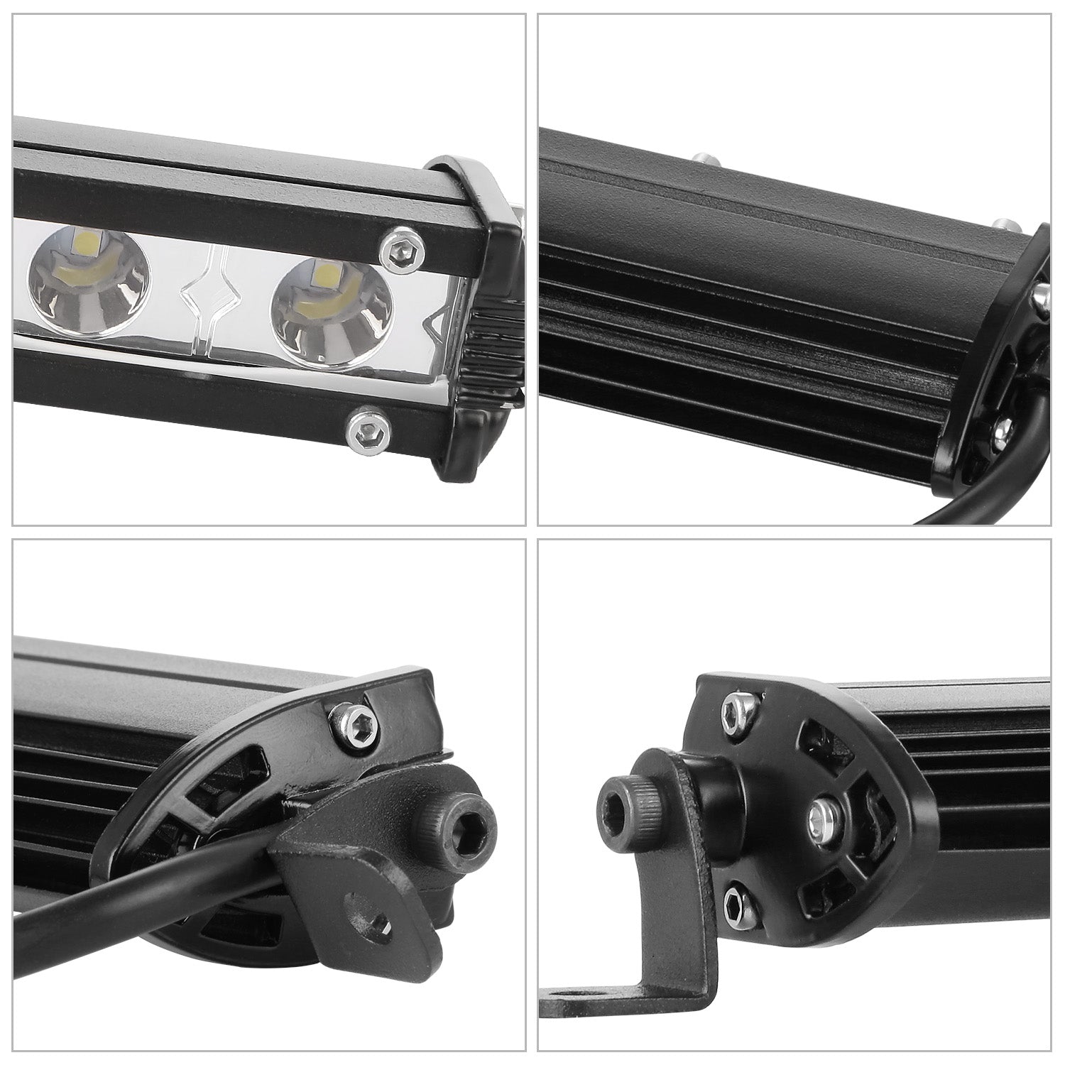 7in LED Light Bar Single Row Spot Lights 18W Ultra mince lumière de travail droite pour Tr