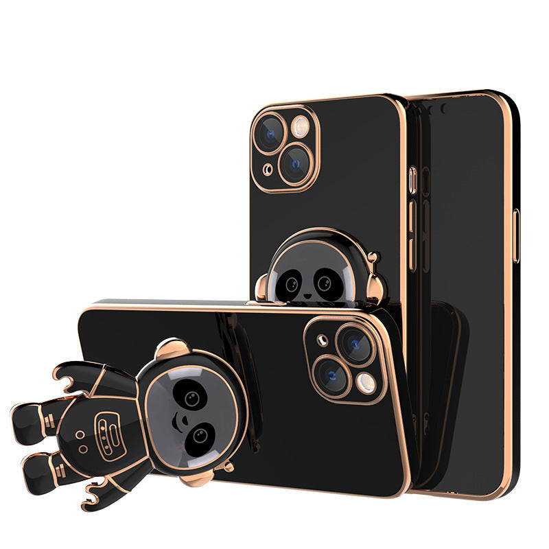Téléphone Case Panda Lens Electroplating Film Astronaut Holder