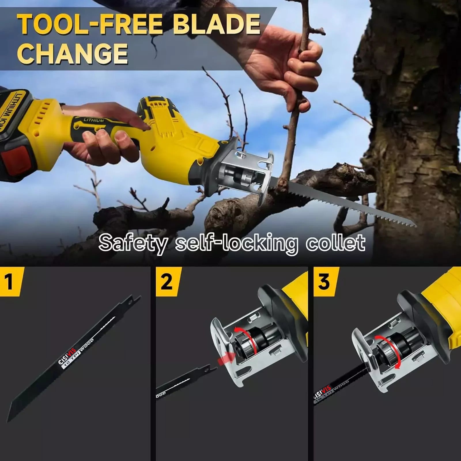 4 lames pour scie à os sans fil DeWalt 20V pour couper les os et la viande