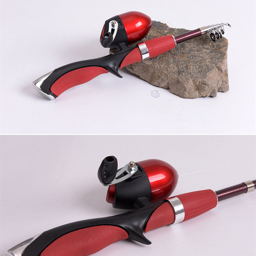 Ensemble de tige de pêche à la glace à l'intérieur d'un canon portatif
